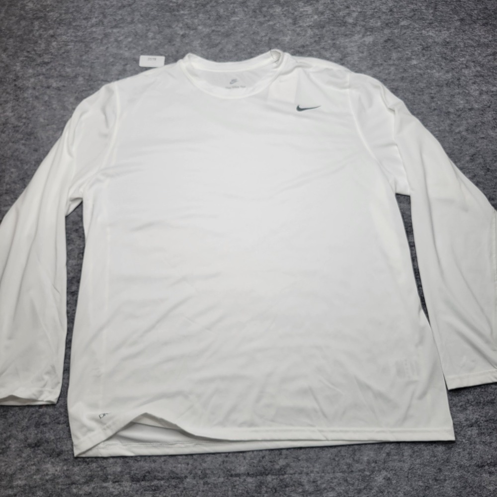 The Nike Tee Men 2XL Dri Fit Long Sleeve White 727980 Legend Performance New